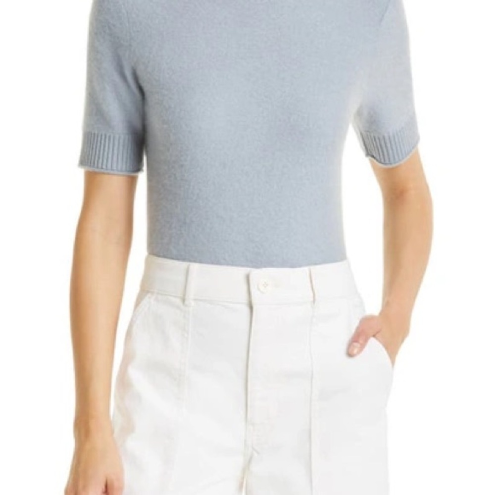 🤍 Club Monaco Cashmere Short Sleeve Knit | Soft Blue